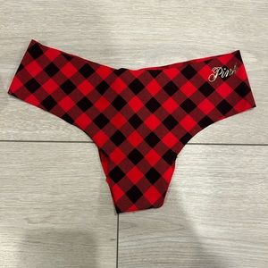 PINK plaid seamless thong